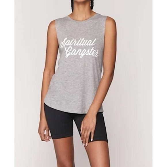 Spiritual Gangster | Script Muscle Tank in Grey Size Small - Picture 1 of 6